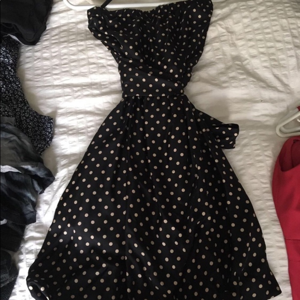 BCBG strapless polka dot dress